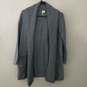 Pure Jill J. Jill Cardigan Sweater Open Front, Small, Cashmere Blend, Gray